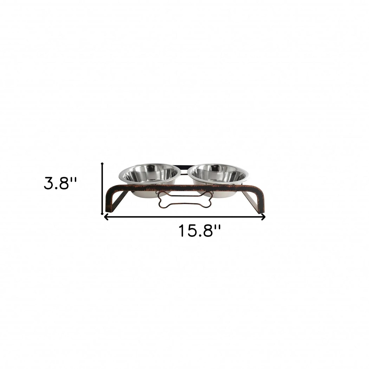 Rustic Elevated Double Dog Feeder – 16oz Bowls