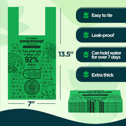 Compostable Dog Poop Bags – Easy Handle-Tie