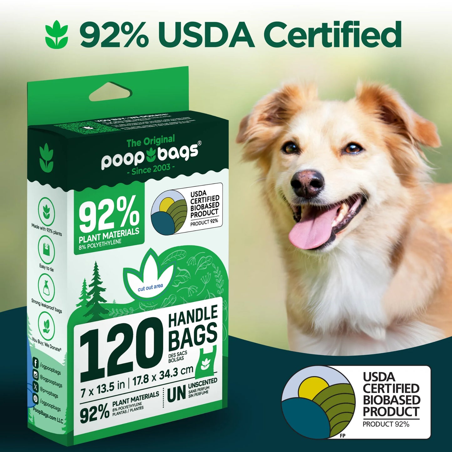Compostable Dog Poop Bags – Easy Handle-Tie