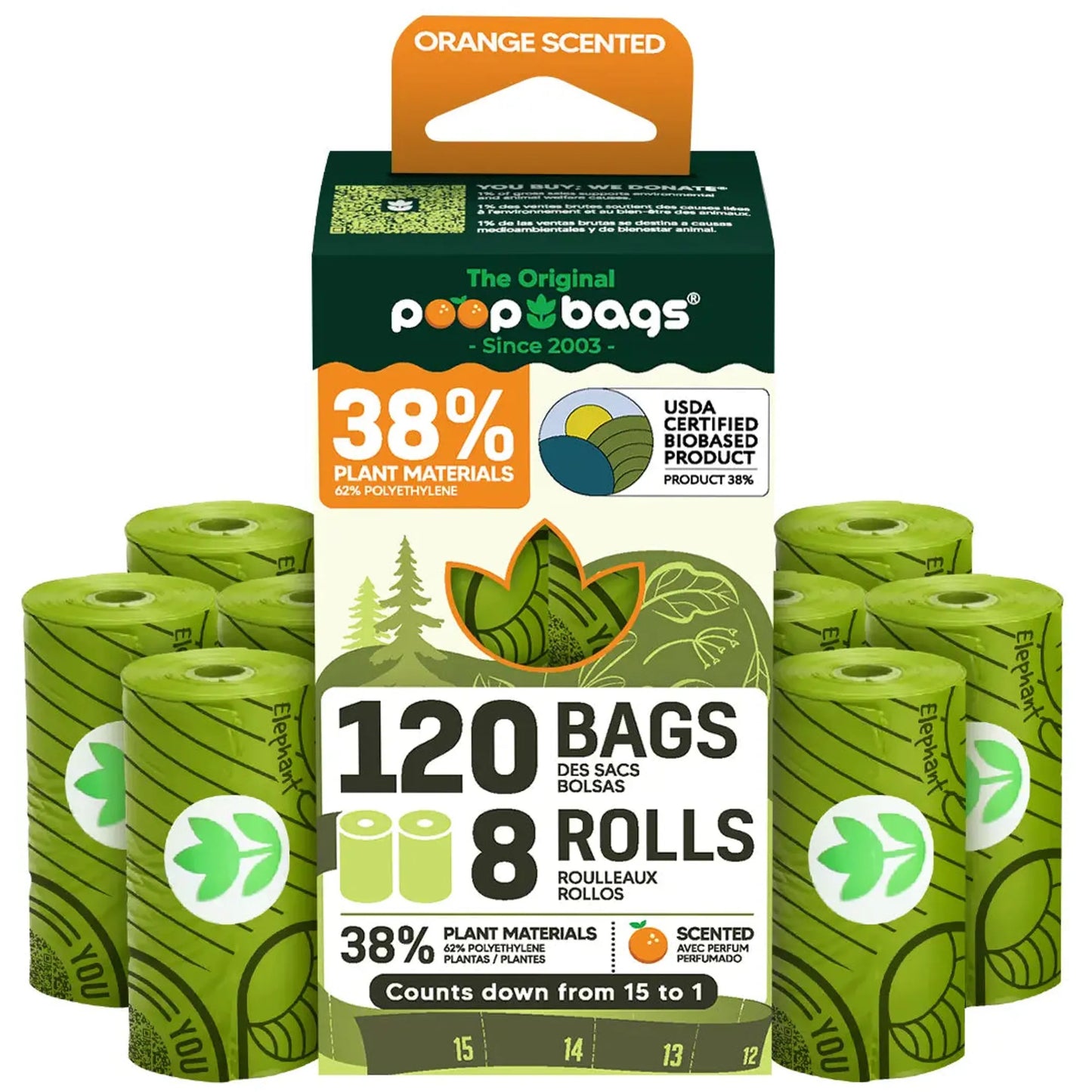 Orange-Scented Dog Poop Bags – Plant-Based Rolls