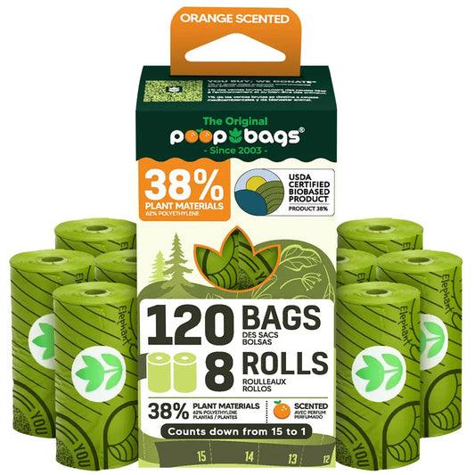 Orange-Scented Dog Poop Bags – Plant-Based Rolls