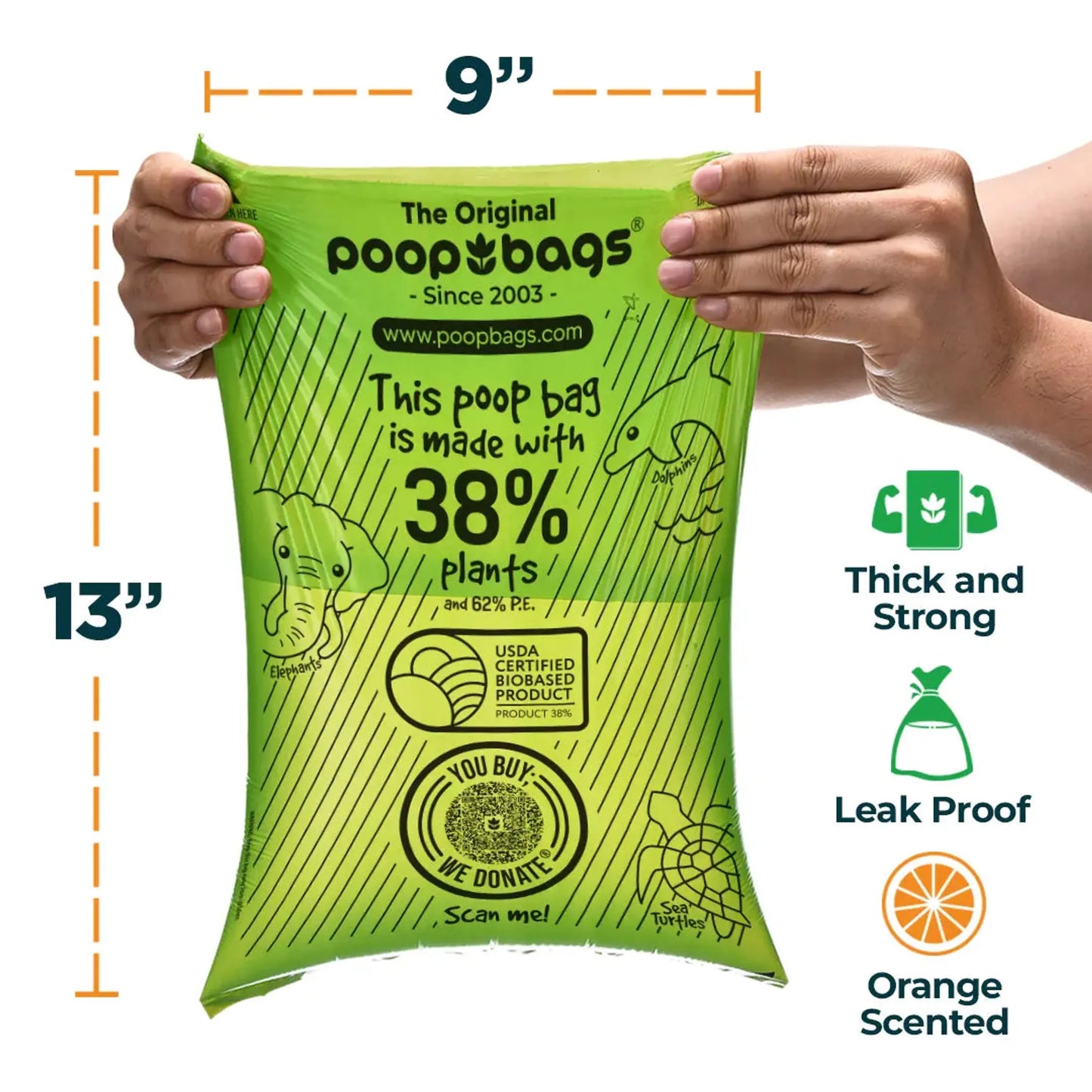 Orange-Scented Dog Poop Bags – Plant-Based Rolls