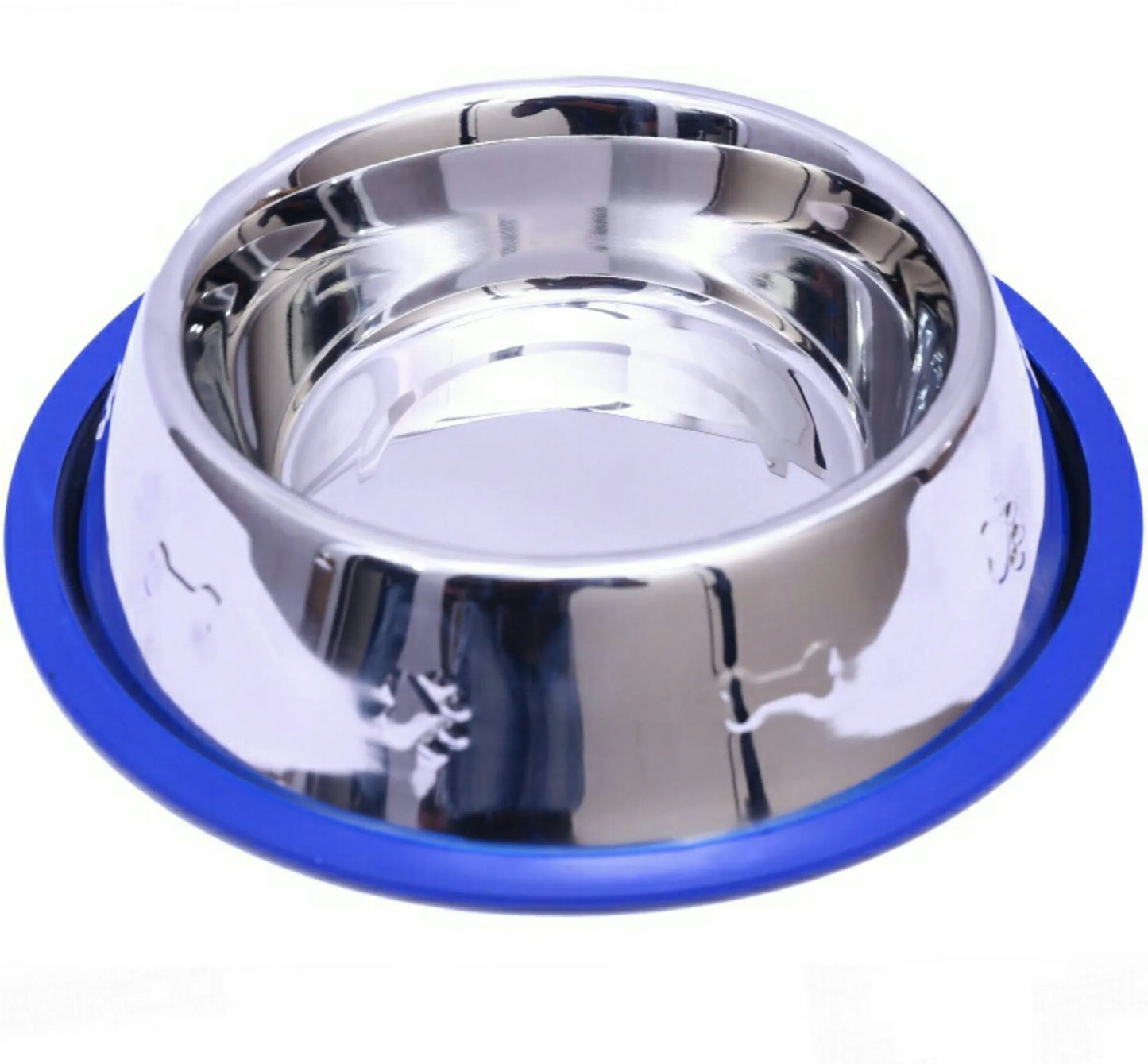 Etched Stainless Steel Dog Bowls – Non-Slip Base