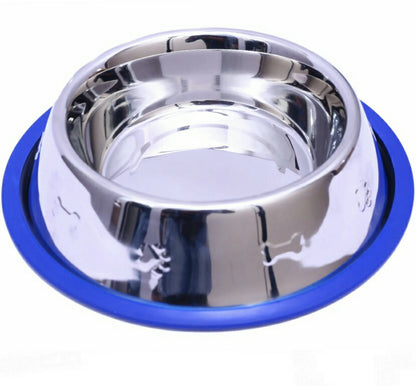 Etched Stainless Steel Dog Bowls – Non-Slip Base