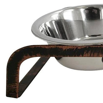 Rustic Elevated Double Dog Feeder – 16oz Bowls