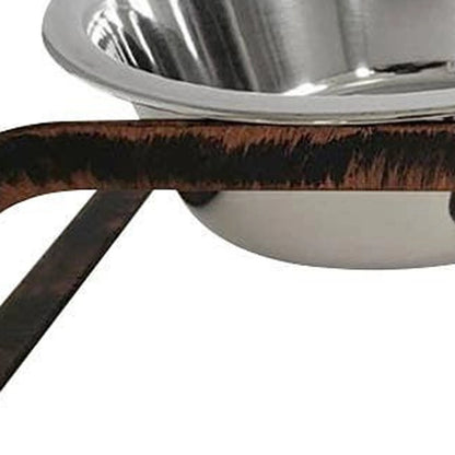 Rustic Elevated Double Dog Feeder – 16oz Bowls