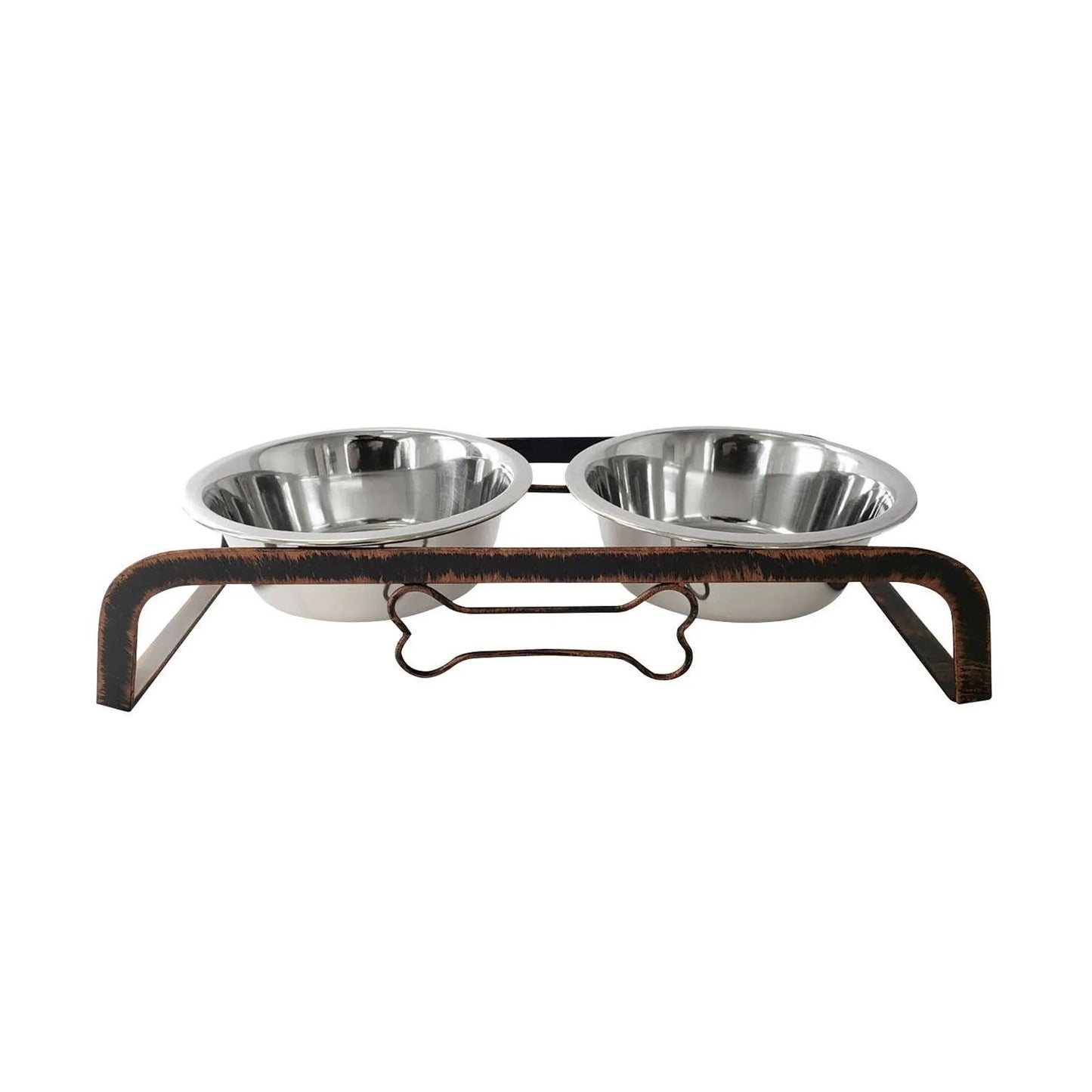 Rustic Elevated Double Dog Feeder – 32oz Bowls