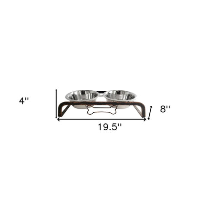 Rustic Elevated Double Dog Feeder – 32oz Bowls