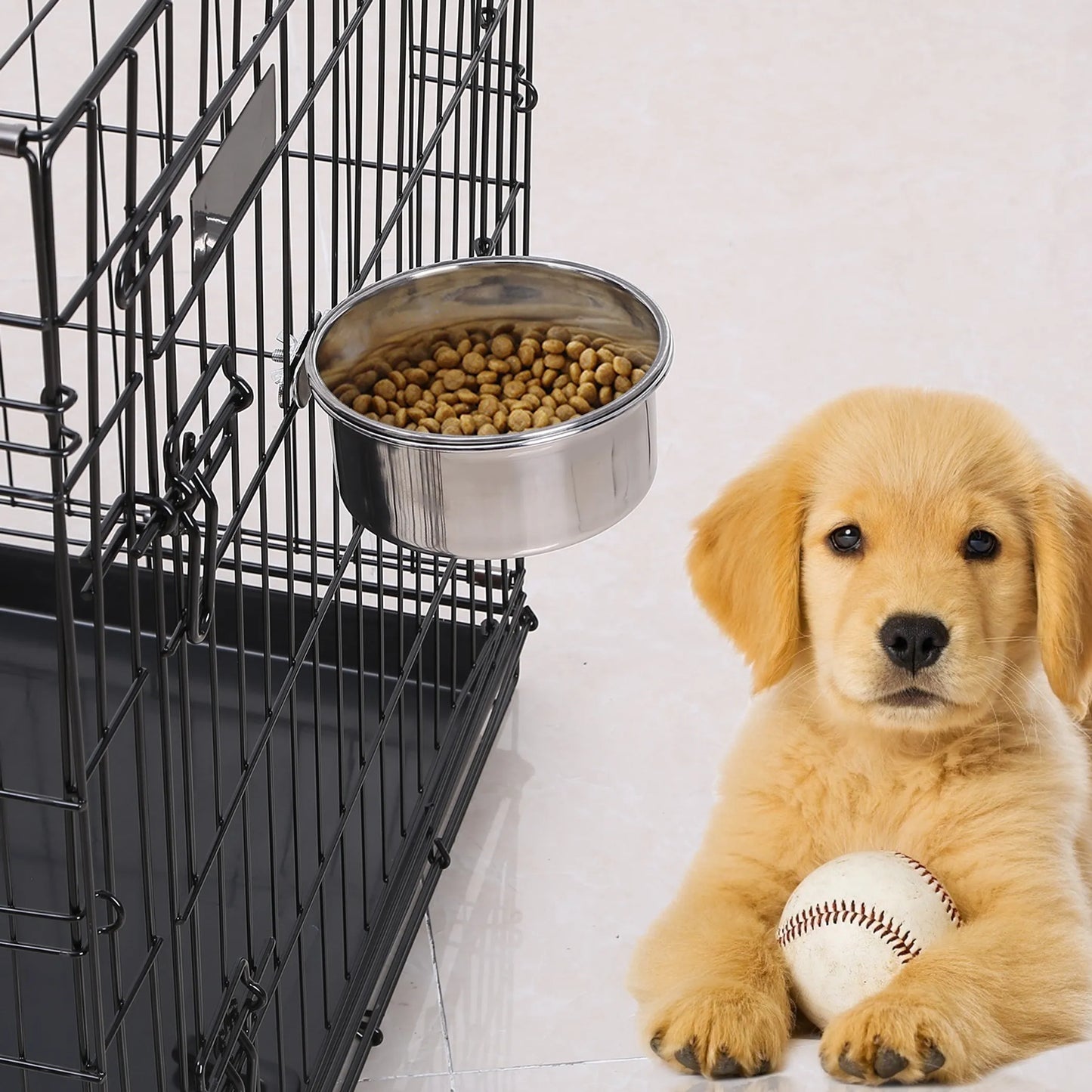 Stainless Steel Hanging Dog Bowl – Crate & Kennel