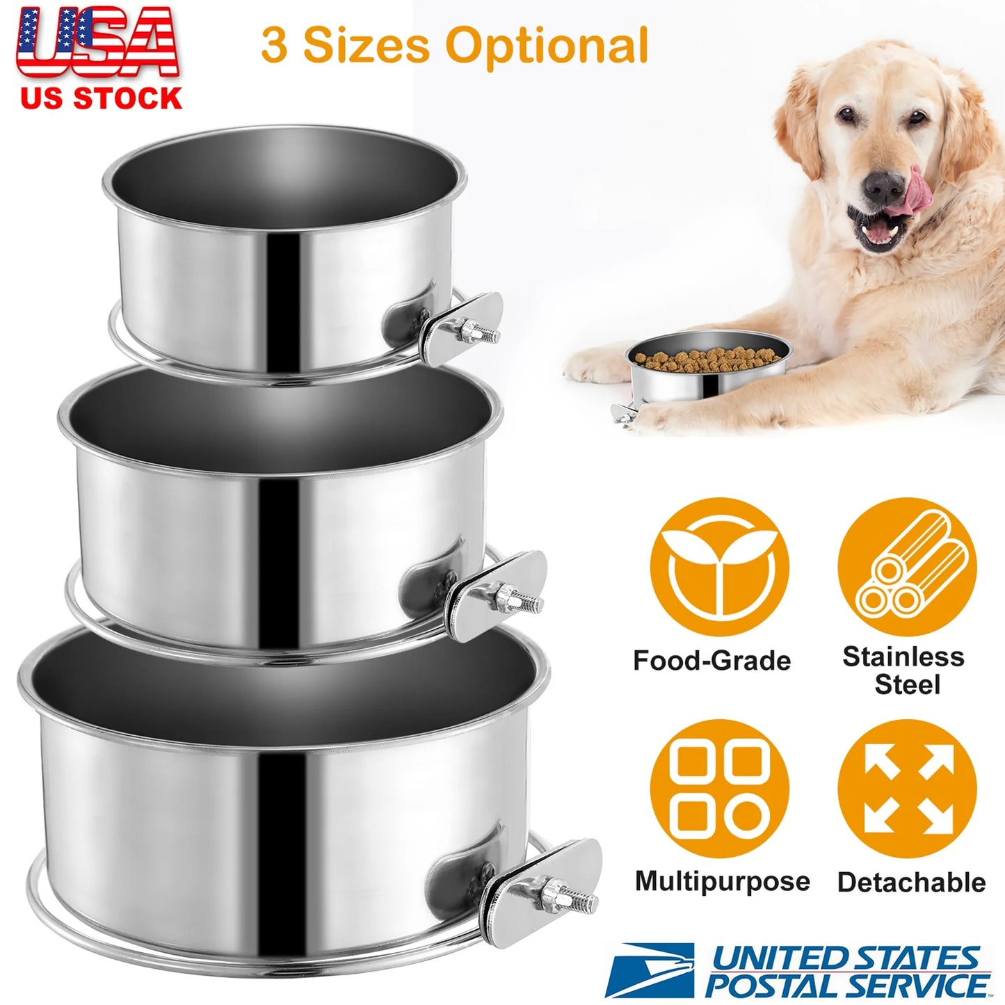 Stainless Steel Hanging Dog Bowl – Crate & Kennel