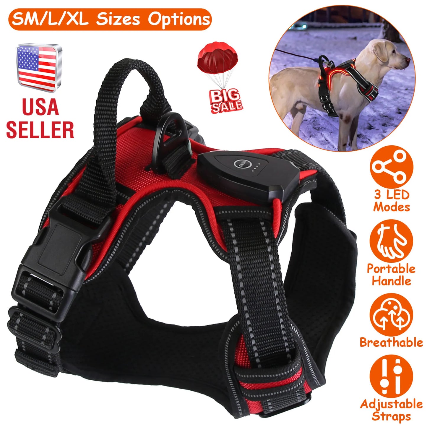 LED Light-Up Dog Harness