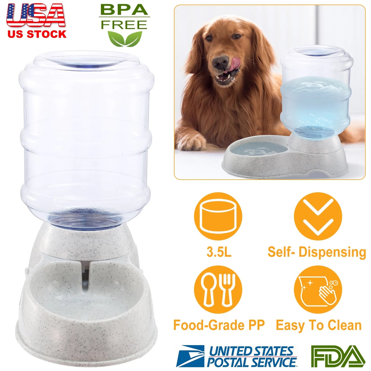 Gravity Pet Water Dispenser – 3.5L Auto-Refill