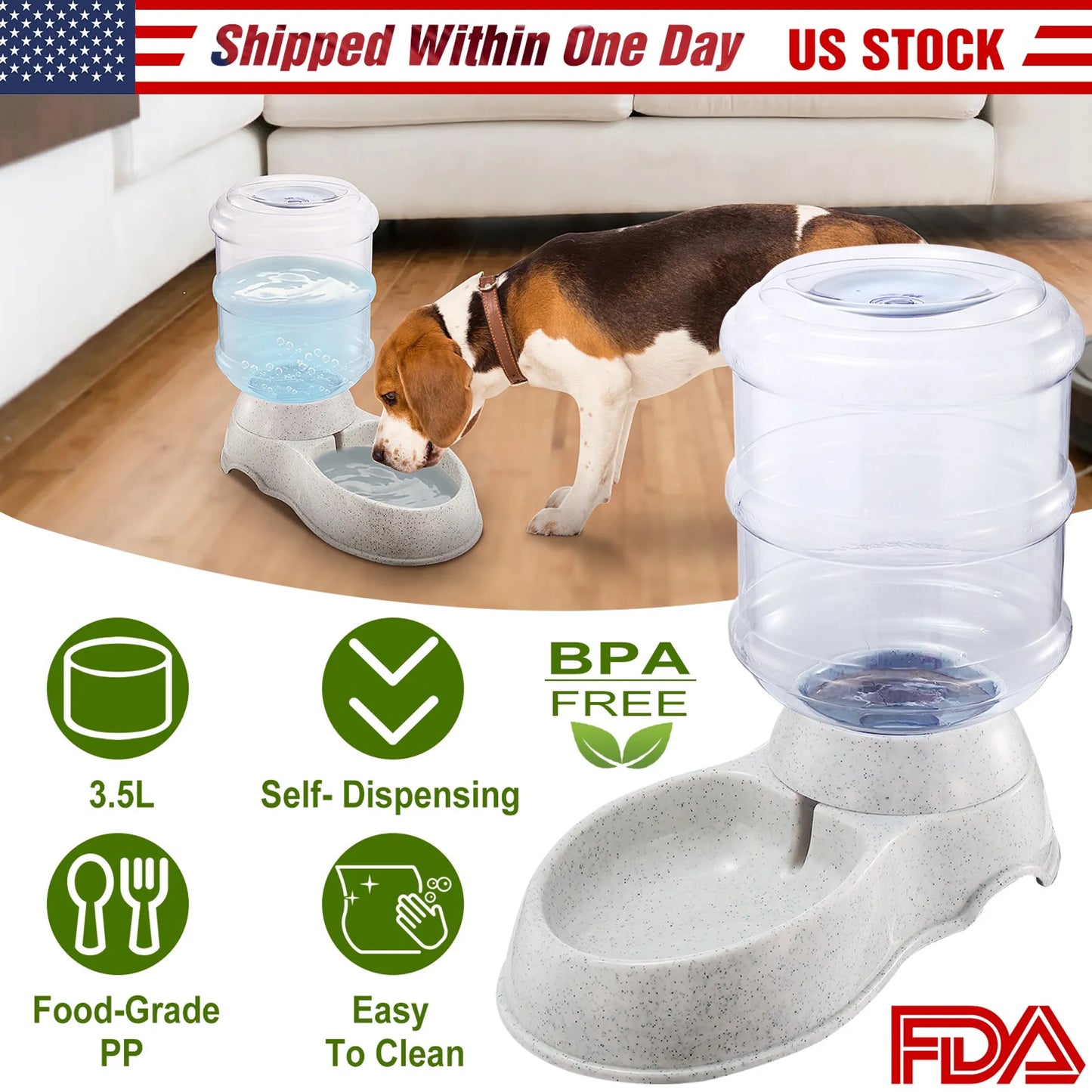 Gravity Pet Water Dispenser – 3.5L Auto-Refill