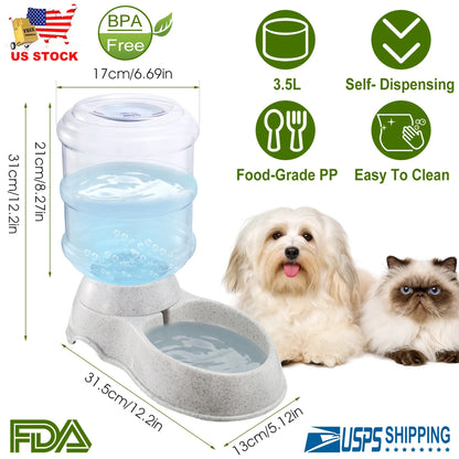Gravity Pet Water Dispenser – 3.5L Auto-Refill