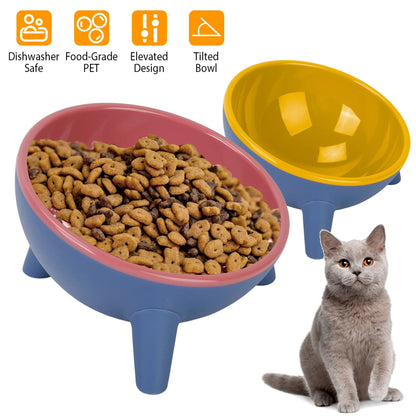 Tilted Elevated Cat Bowl – Whisker-Friendly Feeder