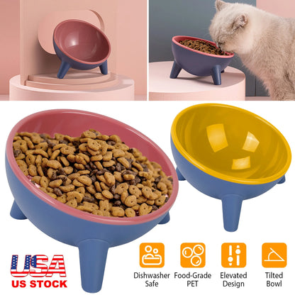 Tilted Elevated Cat Bowl – Whisker-Friendly Feeder