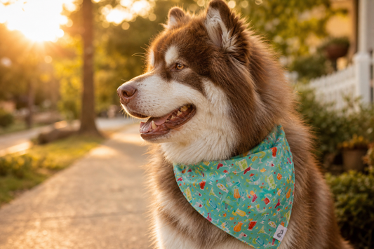 Seaside Sips Dog Bandana & Matching Keychain