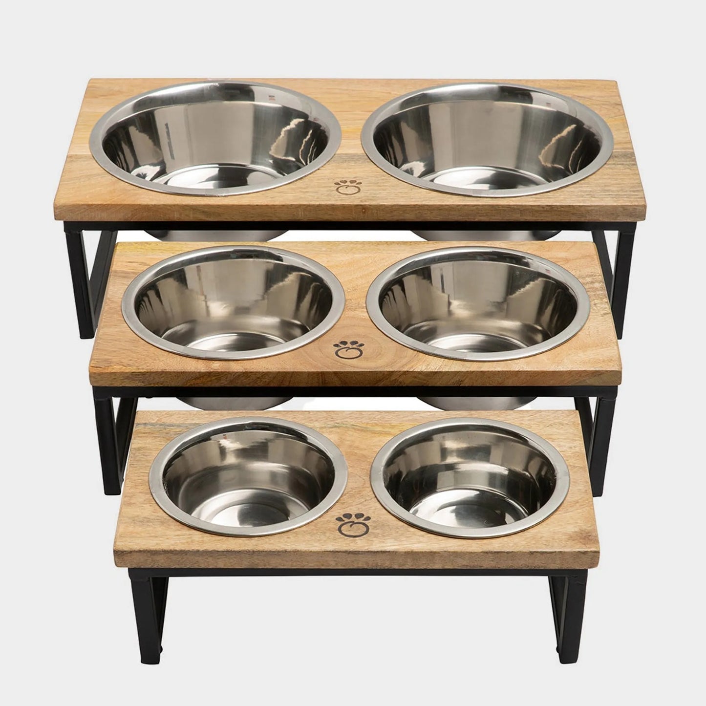Wood & Metal Elevated Dog Feeder – Single Bowl