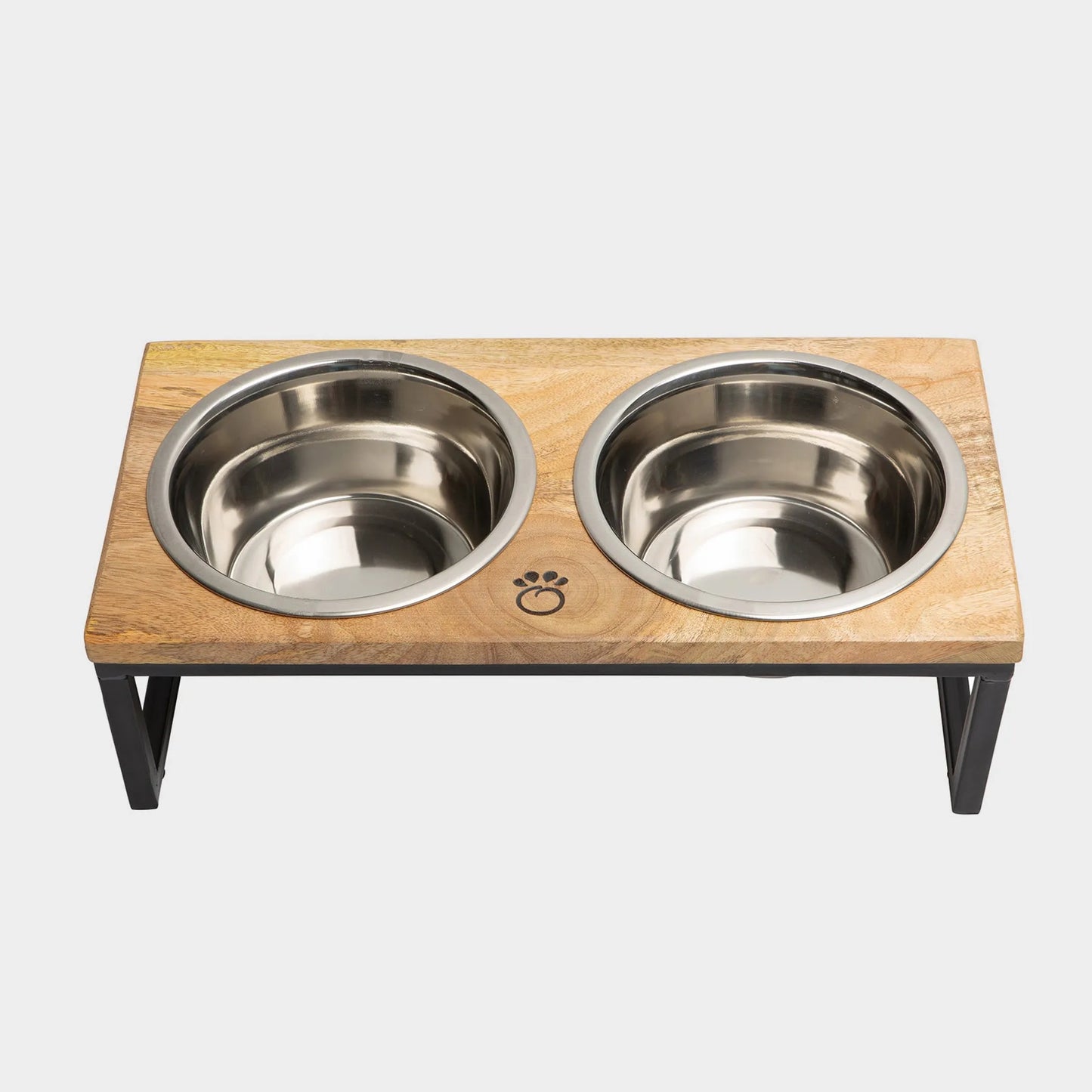 Wood & Metal Elevated Dog Feeder – Single Bowl