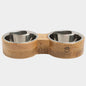 Wood & Metal Double Diner Dog Feeder – Raised
