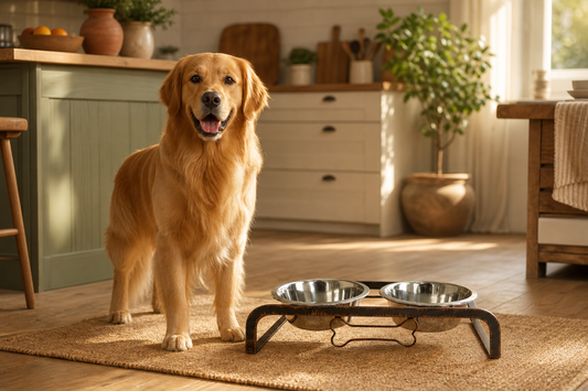 Rustic Elevated Double Dog Feeder – 32oz Bowls